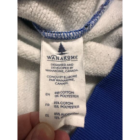 *SOLD* Wanakome Leopard Print Hoodie Blue Black Cozy Fleece Lined XL Gorpcore - Picture 11 of 12